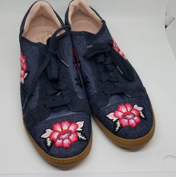 kate spade Shoes - Kate Spade Denim Floral Patches Sneakers